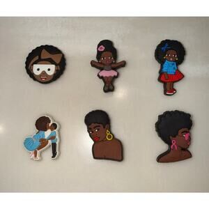 Afro Girl Croc Charms Lot Black Girl Jibbitz Set